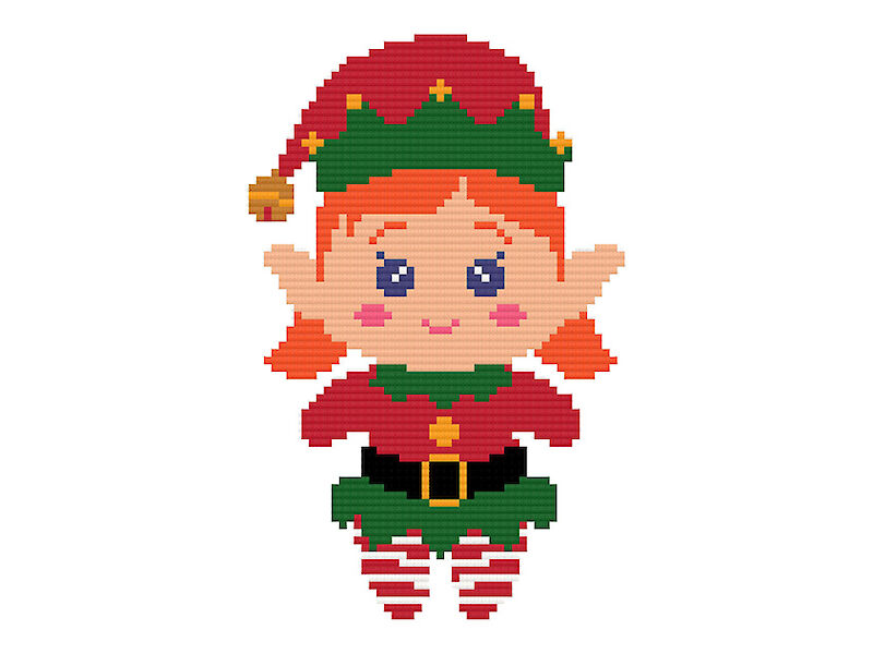 Christmas Elf Girl Diamond Painting Patterns