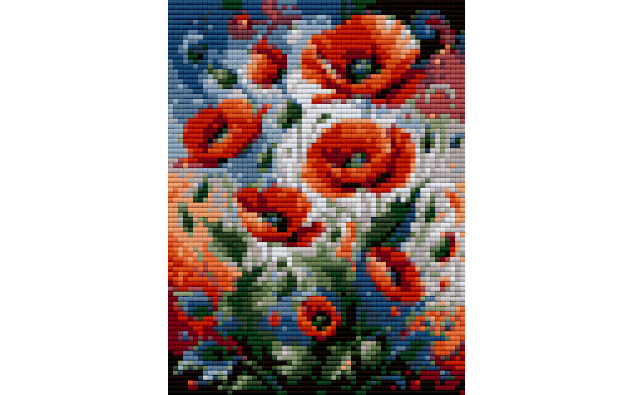 Poppy flower printable diamond painting pattern
